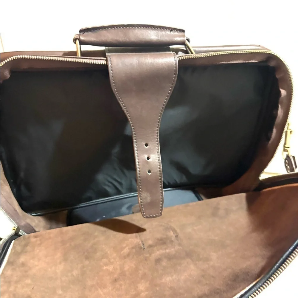 Vintage unisex briefcase, travel work weekend Brown Leather Bag